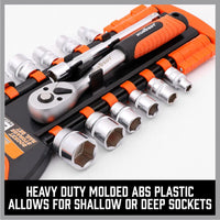 3Pc Socket Rails 66 Socket Holder Space Organiser Garage Rack 1/4" 3/8" 1/2" Kings Warehouse 