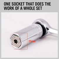 3Pc Universal Socket Wrench Set Power Drill Adaptor Gator Grip Size 7mm to 19mm Kings Warehouse 