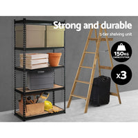 3x0.7M Warehouse Shelving Racking Storage Garage Steel Metal Shelves Rack Kings Warehouse 