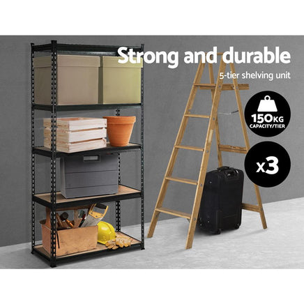 3x0.7M Warehouse Shelving Racking Storage Garage Steel Metal Shelves Rack Kings Warehouse 