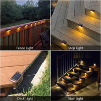 4 Pack SolarPower Deck Lights Outdoor Step Lights Waterproof LED lights Kings Warehouse 