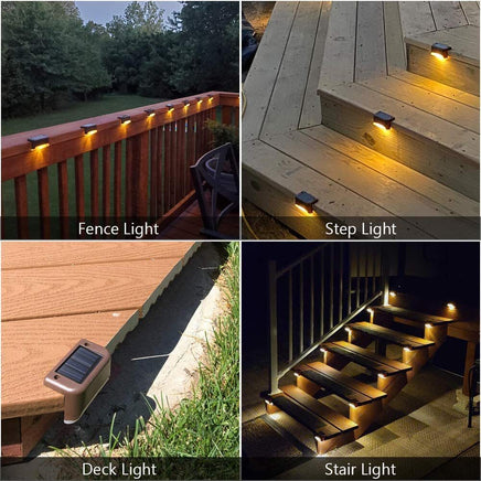 4 Pack SolarPower Deck Lights Outdoor Step Lights Waterproof LED lights Kings Warehouse 