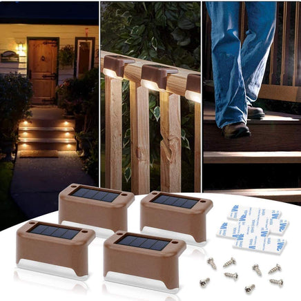 4 Pack SolarPower Deck Lights Outdoor Step Lights Waterproof LED lights Kings Warehouse 