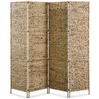 4-Panel Room Divider 154x160 cm Water Hyacinth Kings Warehouse 