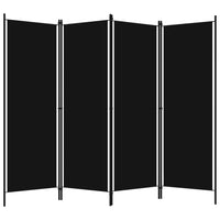 4-Panel Room Divider Black 200x180 cm Kings Warehouse 