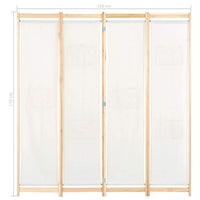4-Panel Room Divider Cream 160x170x4 cm Fabric Kings Warehouse 