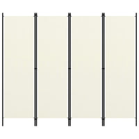 4-Panel Room Divider Cream White 200x180 cm Kings Warehouse 