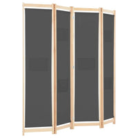 4-Panel Room Divider Grey 160x170x4 cm Fabric Kings Warehouse 