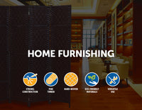 4 Panel Room Divider Screen Privacy Rattan Dividers Stand Fold living room Kings Warehouse 