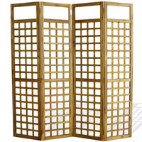 4-Panel Room Divider / Trellis Solid Acacia Wood 160x170 cm Kings Warehouse 