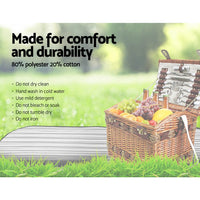 4 Person Picnic Basket Baskets Wicker Deluxe Outdoor Insulated Blanket Camping Supplies Kings Warehouse 
