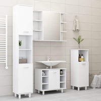4 Piece Bathroom Cabinet Set White