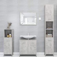 4 Piece Bathroom Furniture Set Concrete Grey