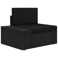 4 Piece Garden Lounge Set Poly Rattan Black Kings Warehouse 