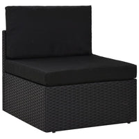 4 Piece Garden Lounge Set Poly Rattan Black Kings Warehouse 