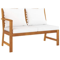 4 Piece Garden Lounge Set with Cushion Cream Solid Acacia Wood Kings Warehouse 