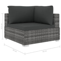 4 Piece Garden Lounge Set with Cushions Poly Rattan Grey Kings Warehouse 