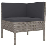 4 Piece Garden Lounge Set with Cushions Poly Rattan Grey Kings Warehouse 