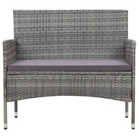 4 Piece Garden Lounge Set with Cushions Poly Rattan Grey Outdoor Furniture Kings Warehouse 