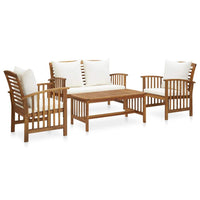 4 Piece Garden Lounge Set with Cushions Solid Acacia Wood Kings Warehouse 
