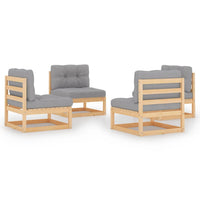 4 Piece Garden Lounge Set with Cushions Solid Pinewood Kings Warehouse 