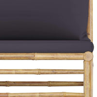 4 Piece Garden Lounge Set with Dark Grey Cushions Bamboo Outdoor Furniture Kings Warehouse 