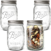4 Pieces Canning Jars - 480ml Mason Jar Empty Glass Spice Bottles with Airtight Lids and Labels Appliances Supplies Kings Warehouse 