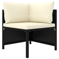 4-Seater Garden Sofa with Cushions Black Poly Rattan garden supplies Kings Warehouse 