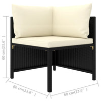 4-Seater Garden Sofa with Cushions Black Poly Rattan garden supplies Kings Warehouse 