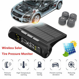 4 Sensor Solar Wireless TPMS Car Tire Tyre Pressure System Monitoring External Kings Warehouse