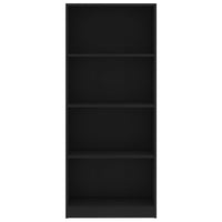 4-Tier Book Cabinet Black 60x24x142 cm Living room Kings Warehouse 
