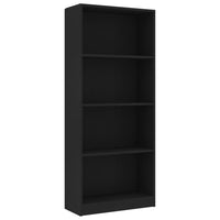 4-Tier Book Cabinet Black 60x24x142 cm Living room Kings Warehouse 