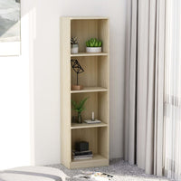 4-Tier Book Cabinet Sonoma Oak 40x24x142 cm