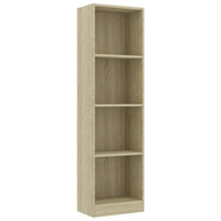 4-Tier Book Cabinet Sonoma Oak 40x24x142 cm Storage Supplies Kings Warehouse 
