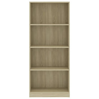 4-Tier Book Cabinet Sonoma Oak 60x24x142 cm Living room Kings Warehouse 