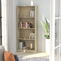 4-Tier Book Cabinet Sonoma Oak 60x24x142 cm