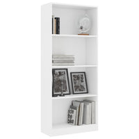 4-Tier Book Cabinet White 60x24x142 cm Living room Kings Warehouse 