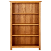 4-Tier Bookcase 70x22x110 cm Solid Oak Wood Storage Supplies Kings Warehouse 