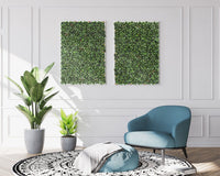 4 x Garden Vertical Wall Hanging Artificial Plants Interlocking Tile Hedge Green UV 50x50cm Kings Warehouse 