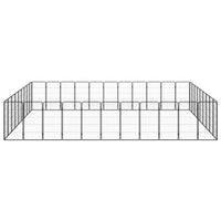 40-Panel Dog Playpen Black 50x100 cm Powder-coated Steel Kings Warehouse 