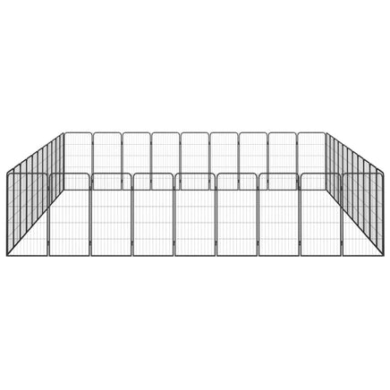 40-Panel Dog Playpen Black 50x100 cm Powder-coated Steel Kings Warehouse 