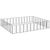 40-Panel Dog Playpen Black 50x100 cm Powder-coated Steel Kings Warehouse 