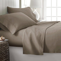 400TC Cotton Sateen Sheet Set King - Mocha Kings Warehouse 