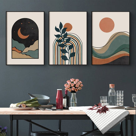 40cmx60cm Abstract Dark Green 3 Sets Black Frame Canvas Wall Art Kings Warehouse 