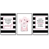 40cmx60cm Fashion Prints 3 Sets Black Frame Canvas Wall Art Kings Warehouse 