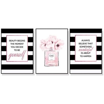 40cmx60cm Fashion Prints 3 Sets Black Frame Canvas Wall Art Kings Warehouse 