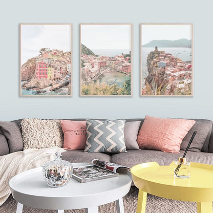 40cmx60cm Italy Cinque Terre 3 Sets Wood Frame Canvas Wall Art Kings Warehouse 