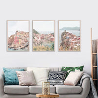 40cmx60cm Italy Cinque Terre 3 Sets Wood Frame Canvas Wall Art Kings Warehouse 