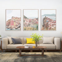 40cmx60cm Italy Cinque Terre 3 Sets Wood Frame Canvas Wall Art Kings Warehouse 