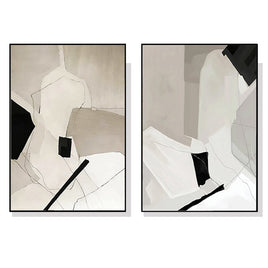 40cmx60cm Modern Abstract 2 Sets Black Frame Canvas Wall Art Kings Warehouse 